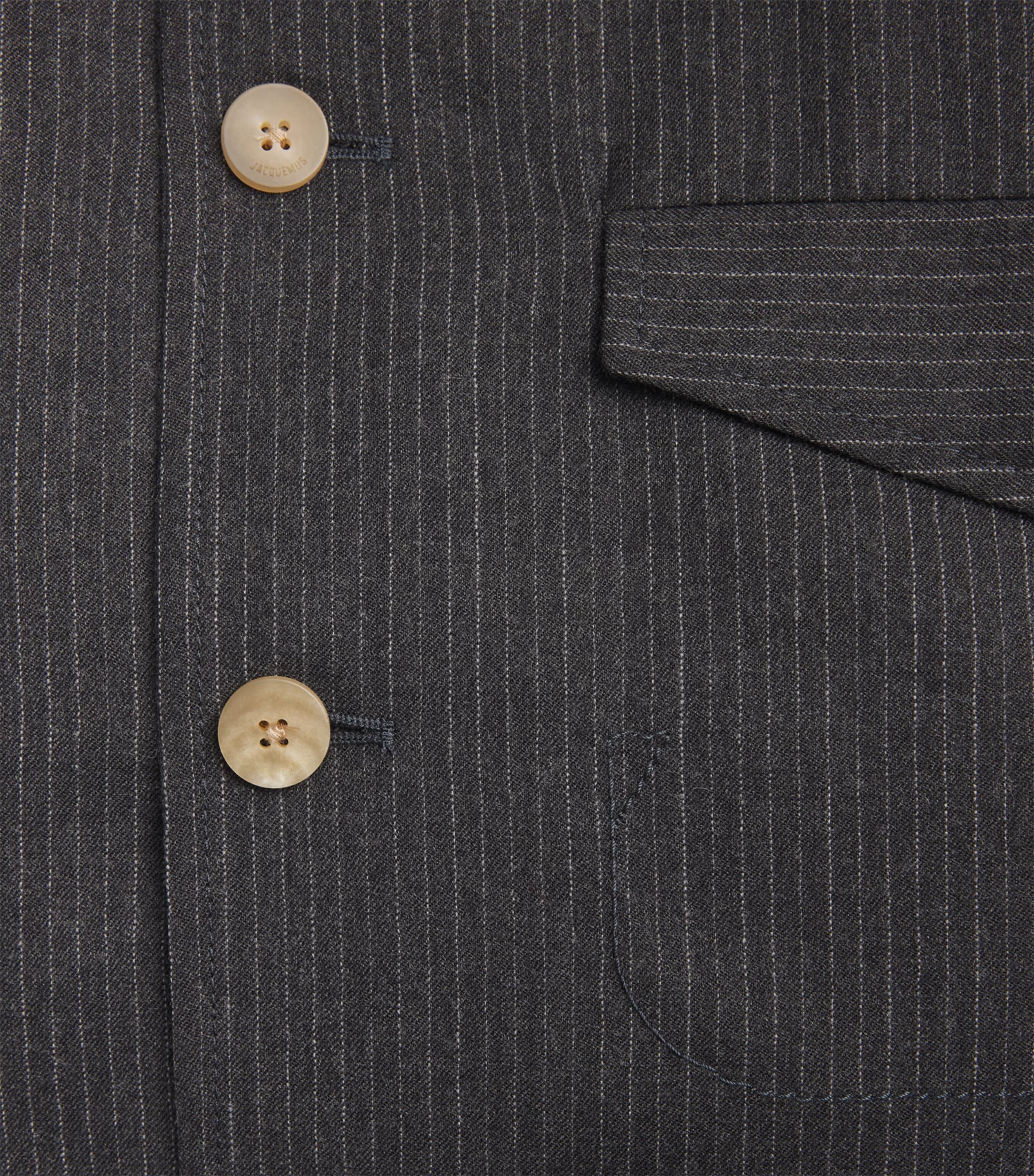 Jacquemus Mens Wool Cubano Overshirt Dark Grey Image 6
