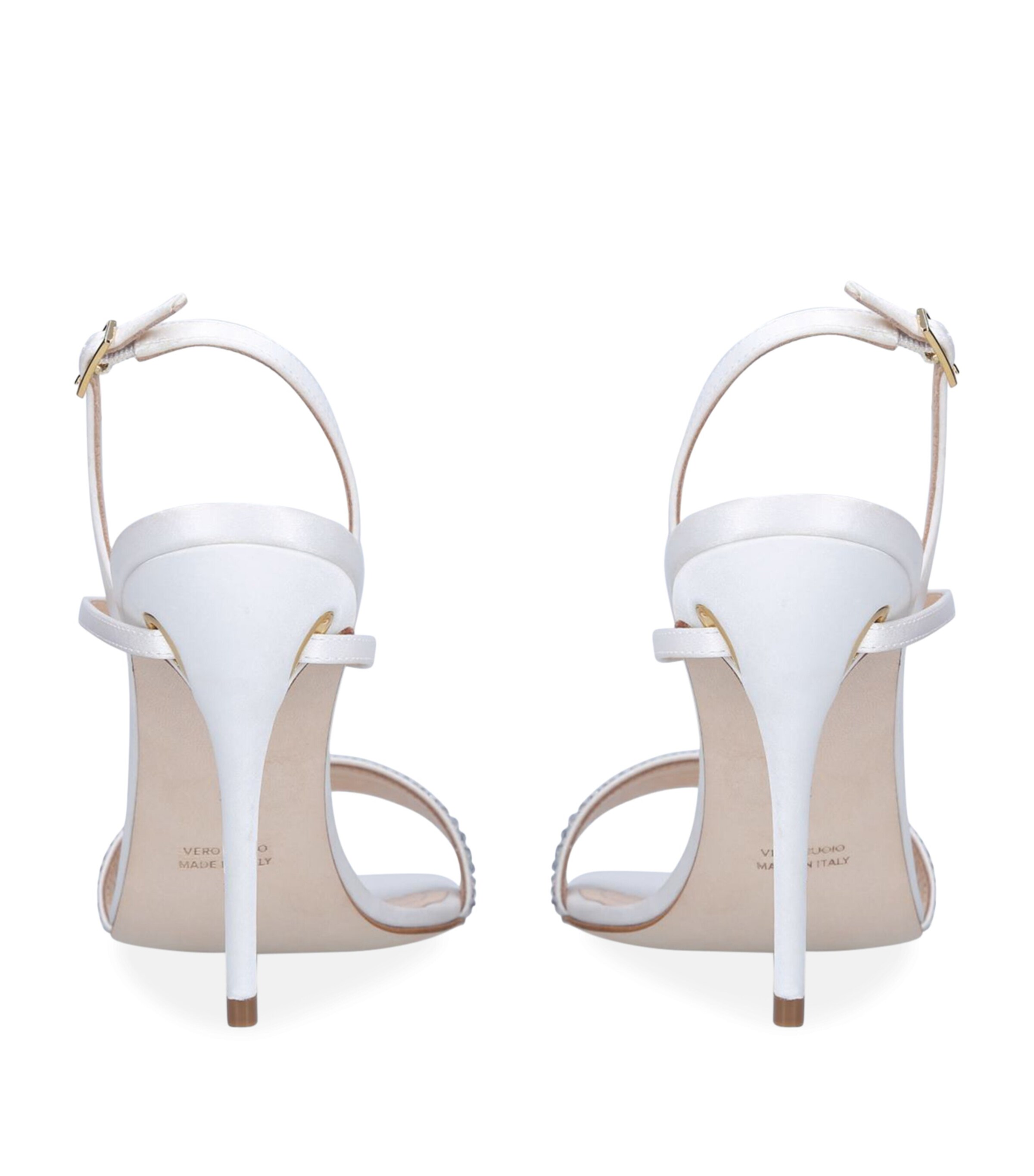 Jennifer Chamandi Embellished Satin Tomasso Sandals 105 White Image 2