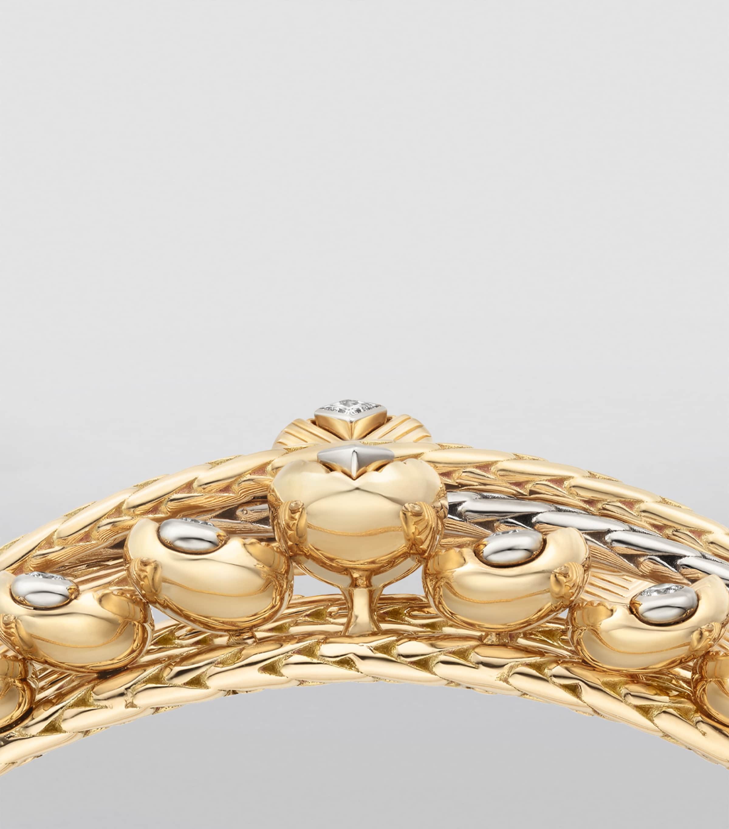 Yellow Gold, White Gold and Diamond Grain de Café Bracelet YELLOW GOLD Image 6