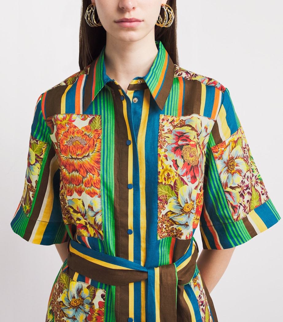ALEMAIS Womens Linen Charlie Mini Shirt Dress Image 3