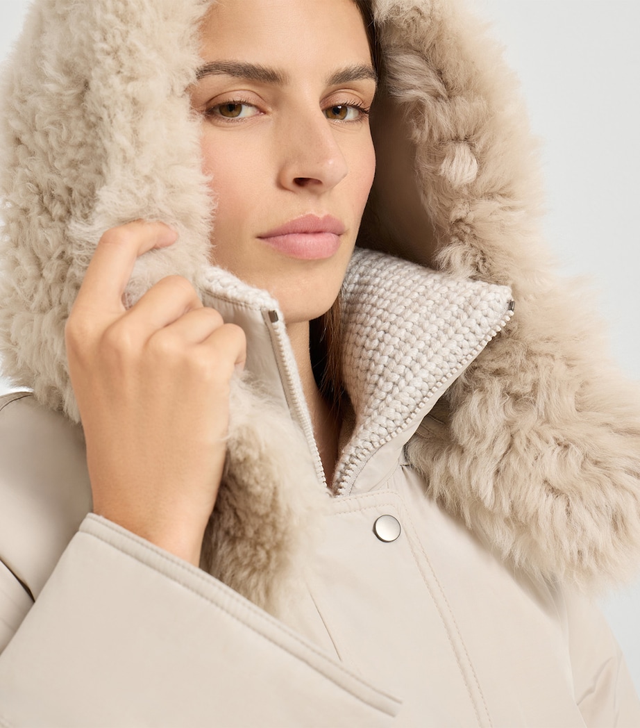 Shearling-Hood Down Parka C7958 Image 7