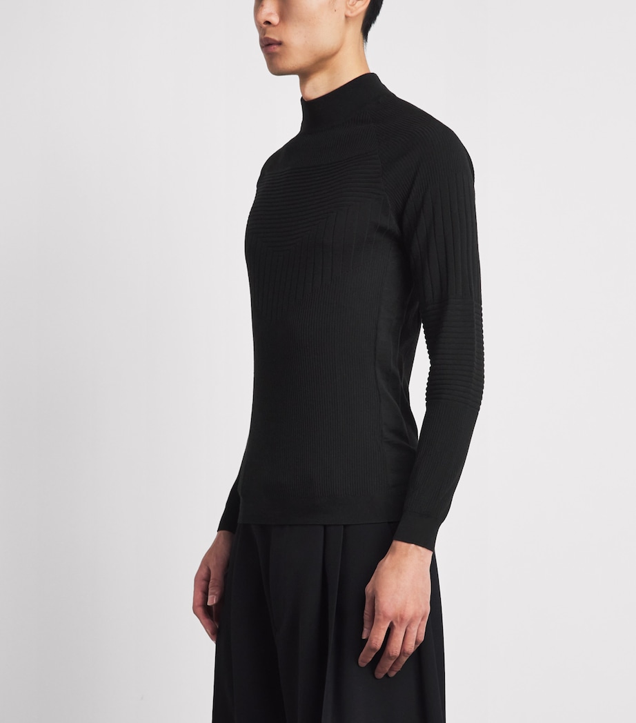Sease Mens Virgin Wool-Blend High-Neck Sweater Caviar Image 4