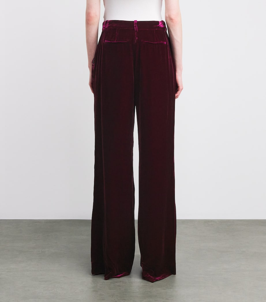 Velvet Pilar Wide-Leg Trousers DARK PORT DKPO Image 4