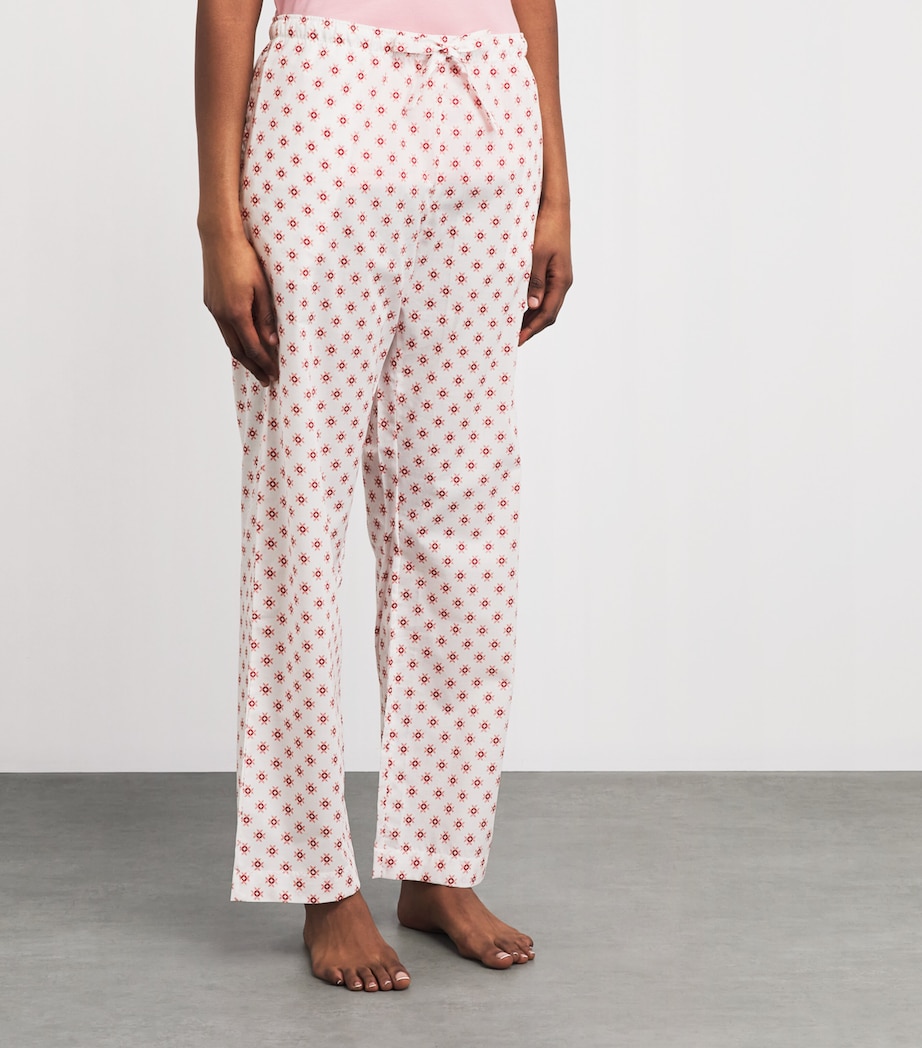 Derek Rose Womens Geometric Nelson Pyjama Bottoms White Image 4