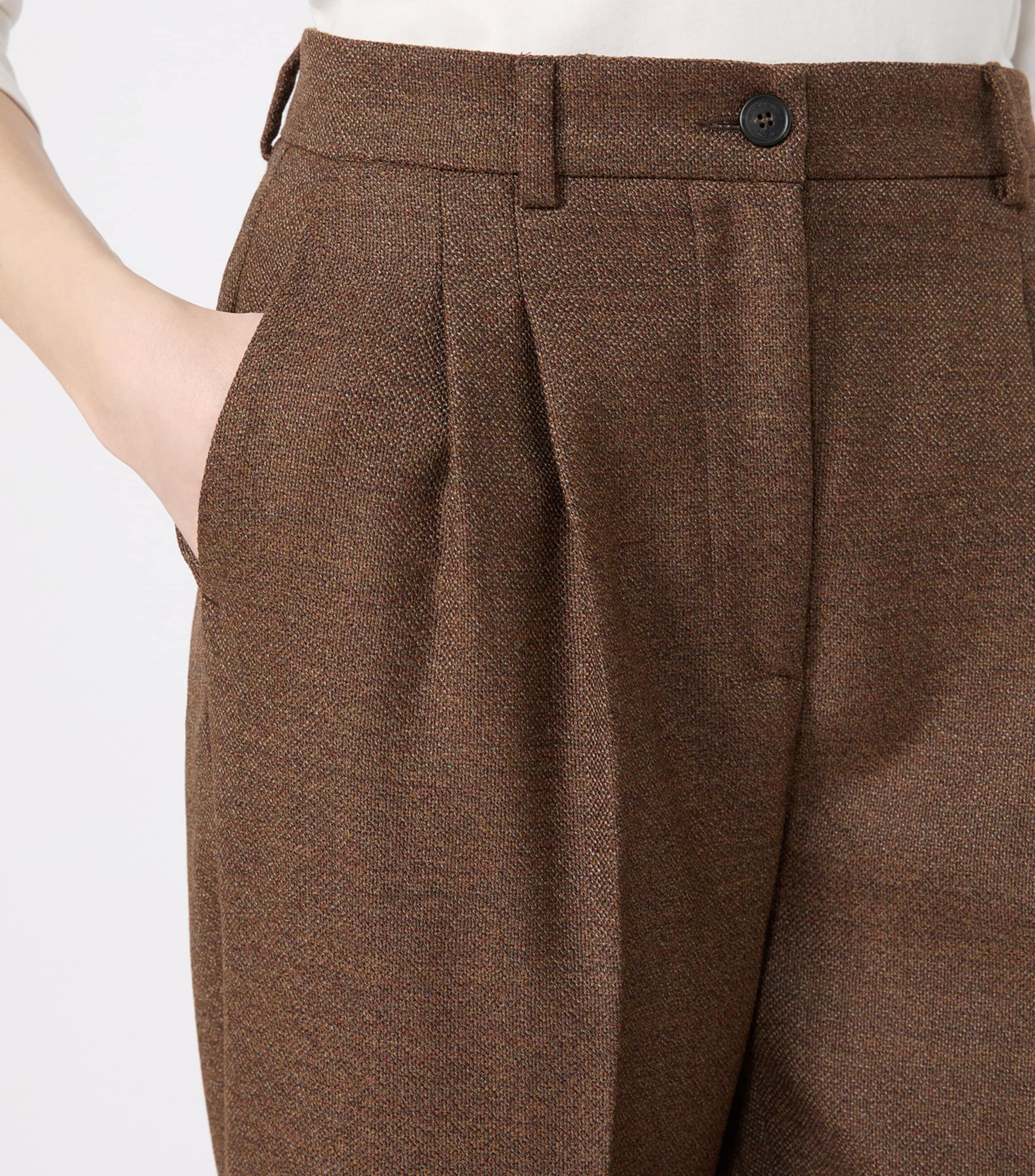 Weekend Max Mara Womens Virgin Wool Trousers Brown Image 5