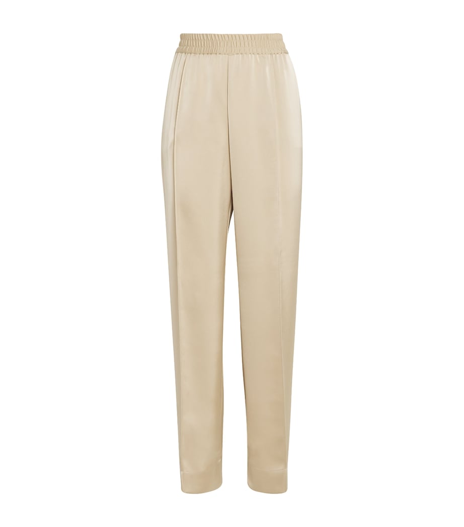 Satin Straight Trousers BEIGE Image 1