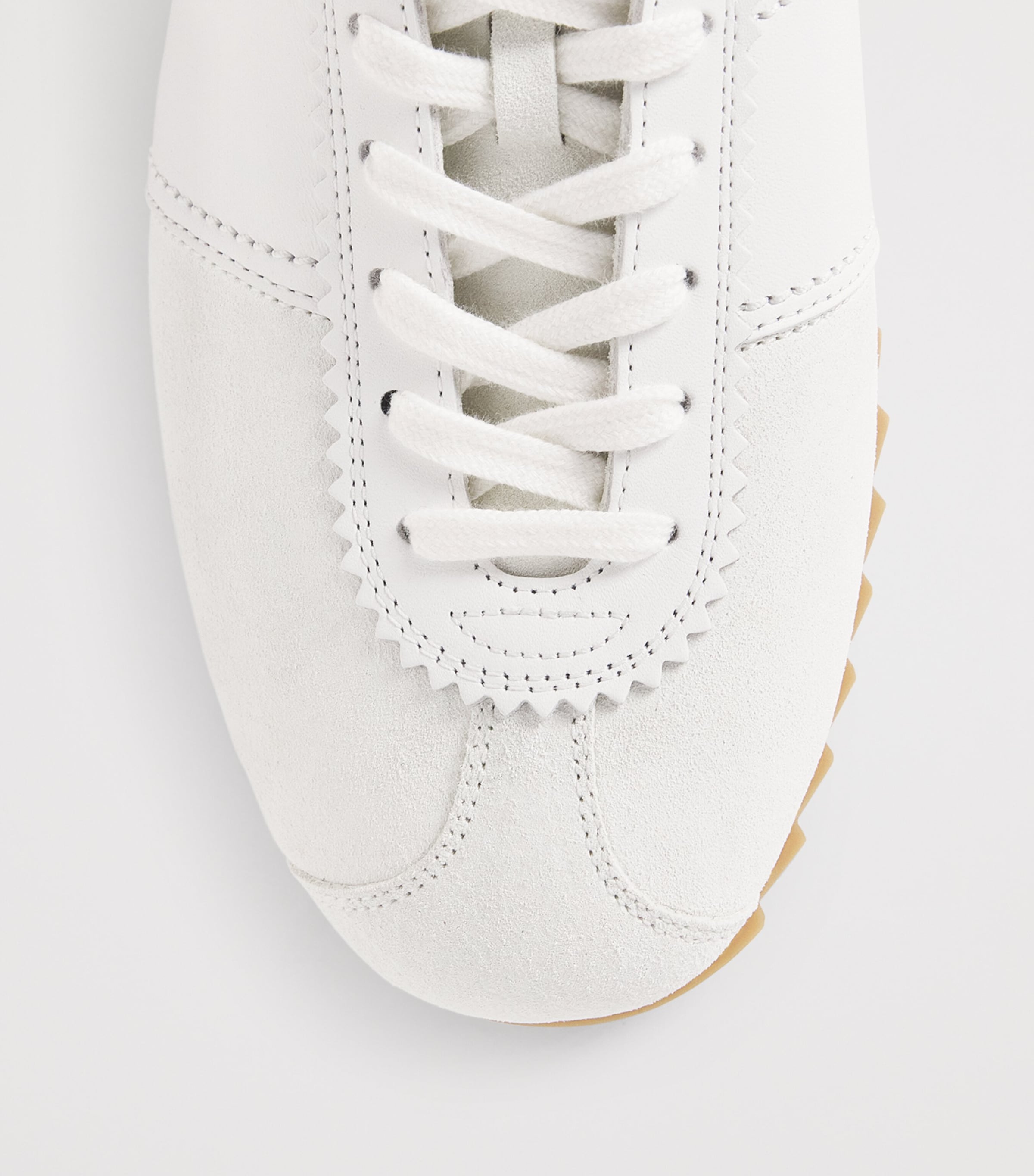Sandro Paris Leather and Suede Low-Top Sneakers White Image 6