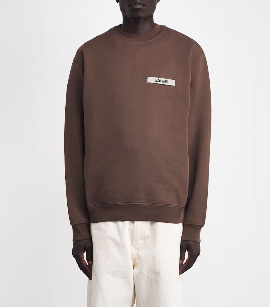 Cotton Logo Hoodie 880-DARK BROWN Image 3