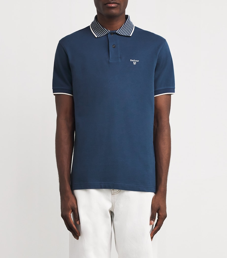 Cotton Denwick Polo Shirt DARK DENIM Image 3