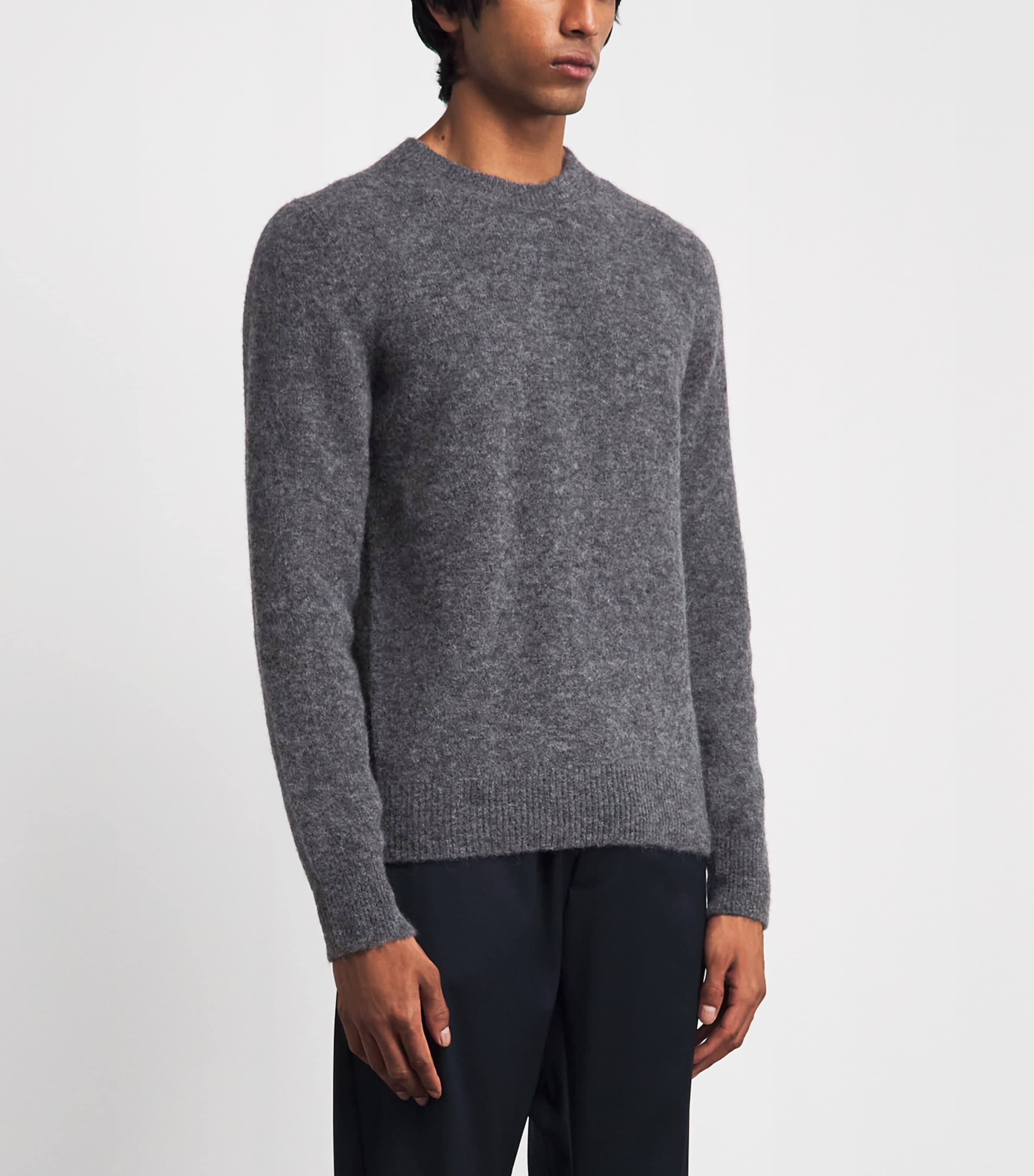 Barena Mens Alpaca-Blend Crew-Neck Sweater Grey Image 4