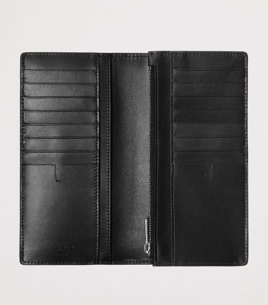 Leather Embossed Check Continental Wallet BLACK Image 3