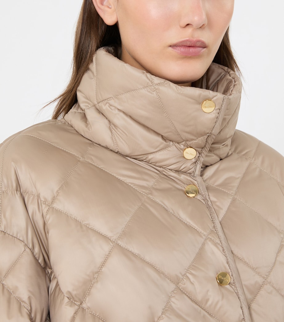 Max Mara Womens Down Water-Resistant Quilted Jacket Beige Image 5