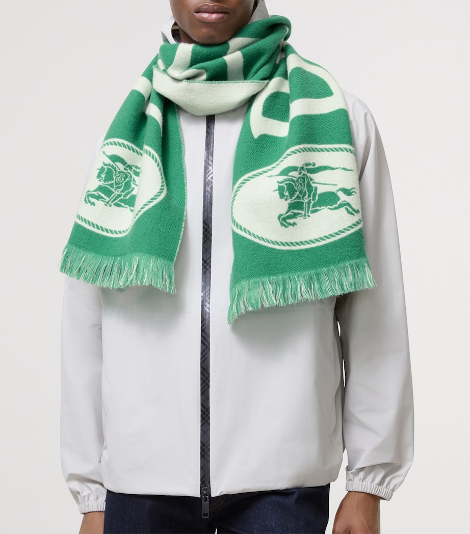 Burberry Wool Logo Scarf Tennis Green Image 2