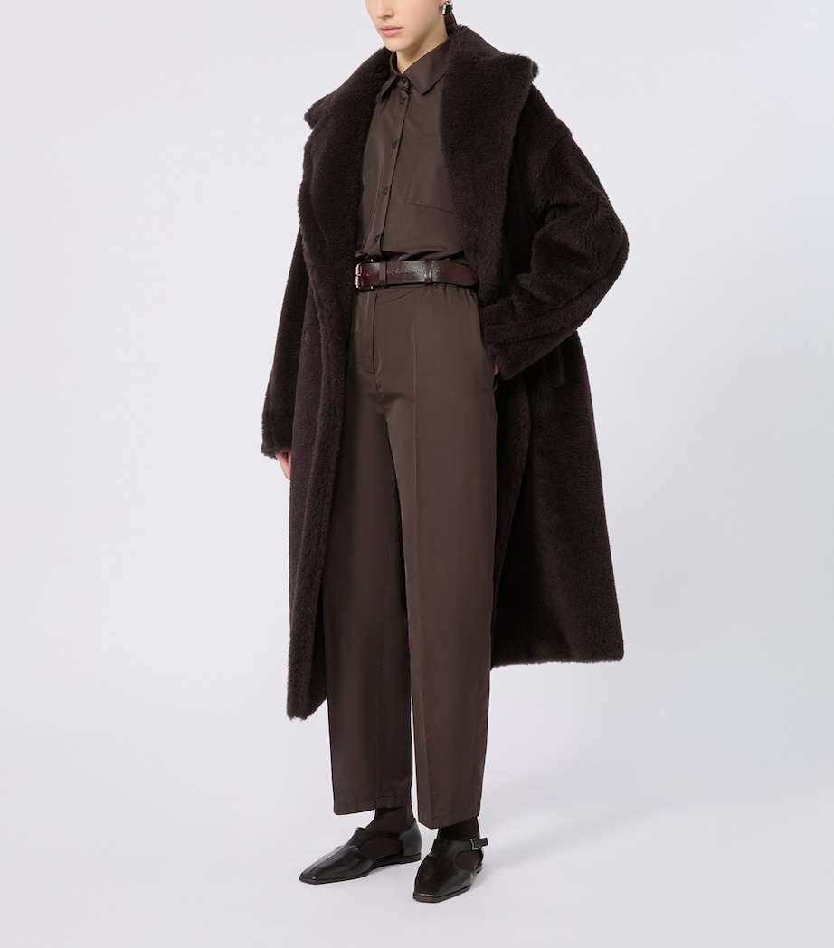 Max Mara Womens Satin Shirt Dark Brown Image 2