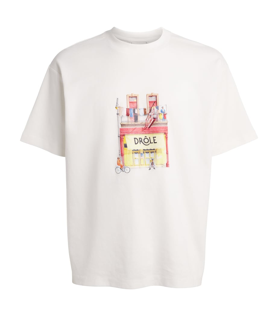 Drôle De Monsieur Mens Cotton Café T-Shirt Off White Image 1