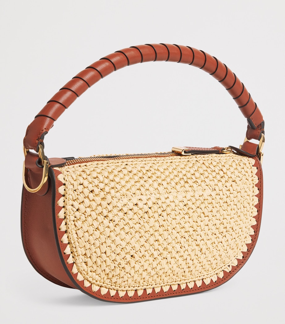 Chloé Mini Raffia-Effect Marcie Shoulder Bag Clay Brown Image 2