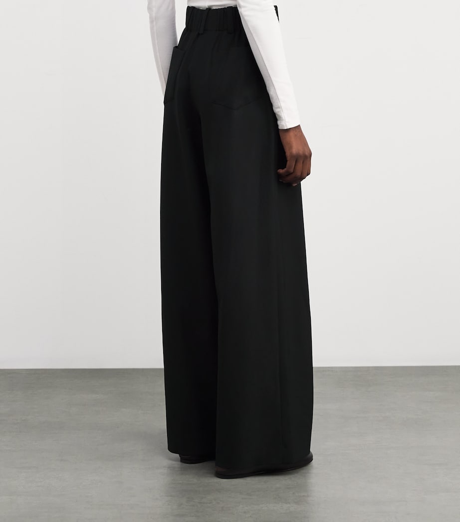 Belted Wide-Leg Trousers BLACK Image 4
