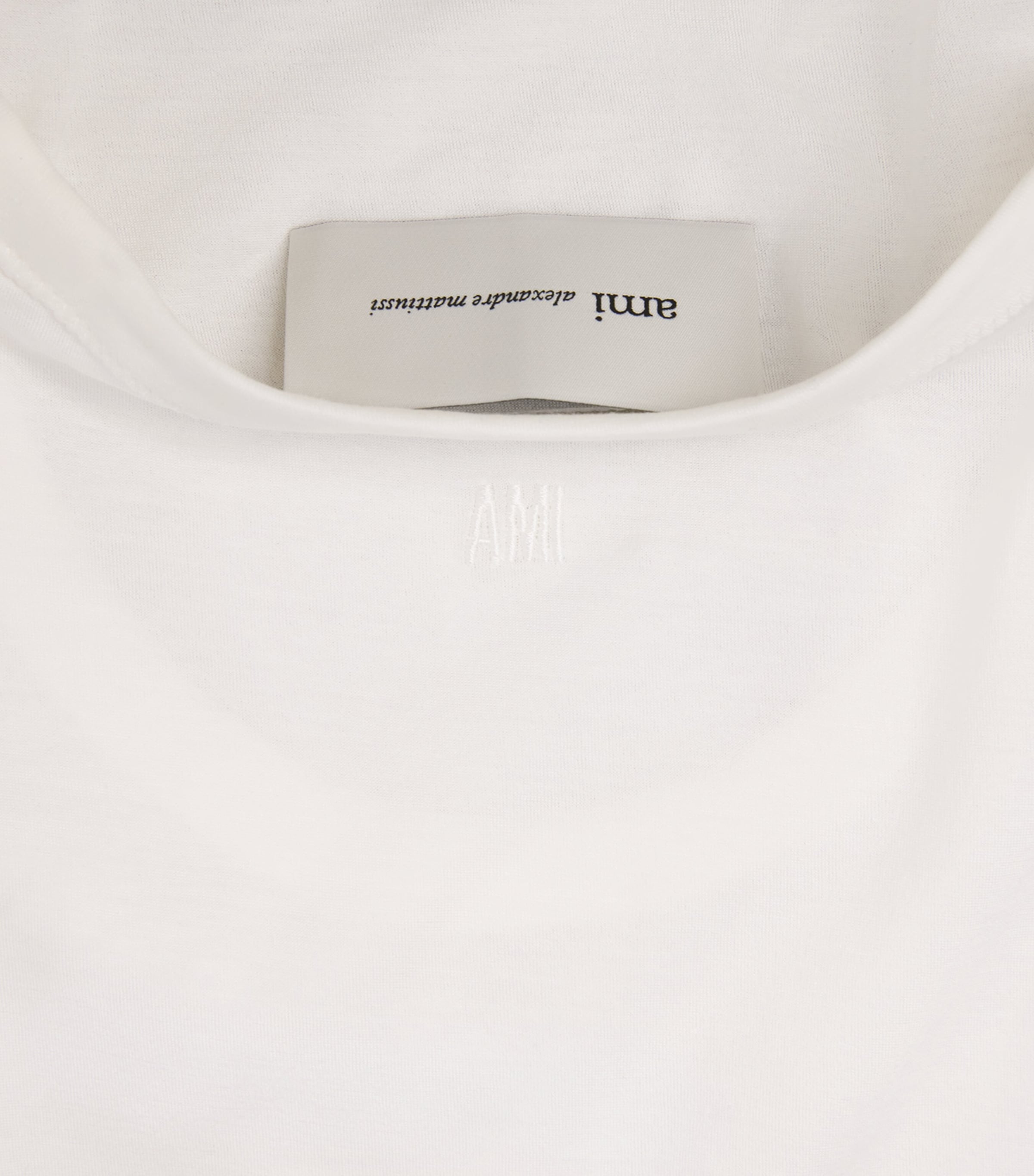 AMI Paris Mens Cotton Ami de Coeur Tank Top Blanc Creme Image 6