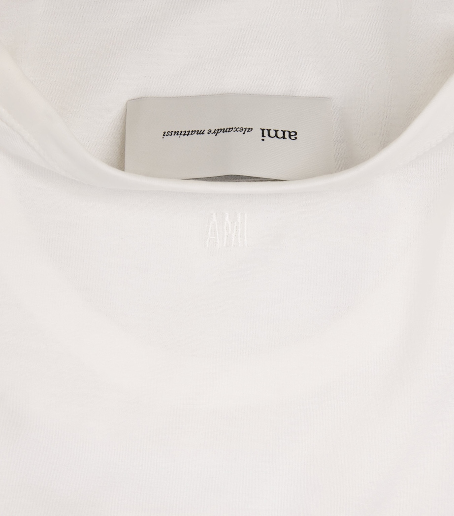 AMI Paris Mens Cotton Ami de Coeur Tank Top Blanc Creme Image 6