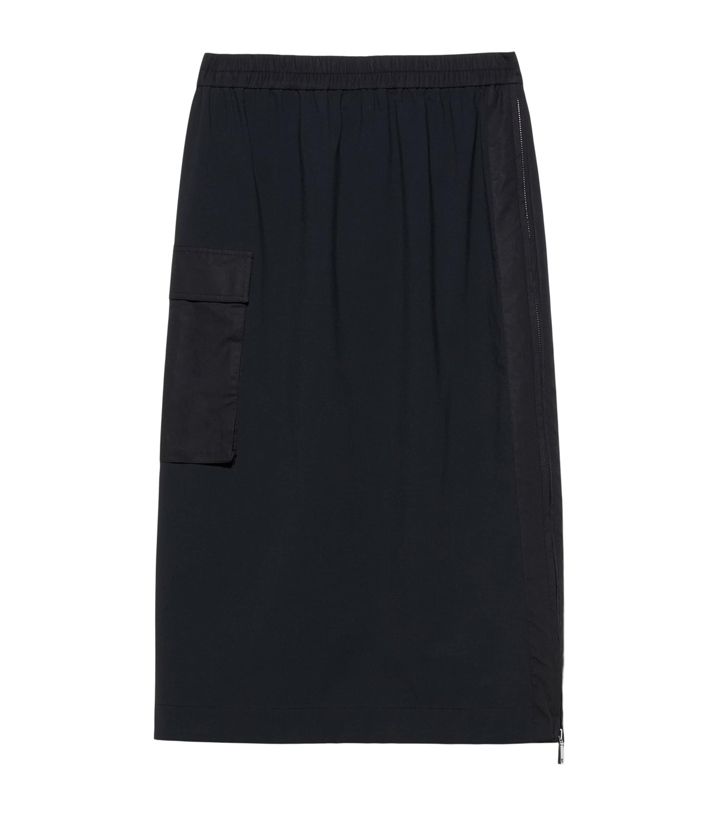 MAX&Co. Womens Technical Jersey Midi Skirt Black Image 1