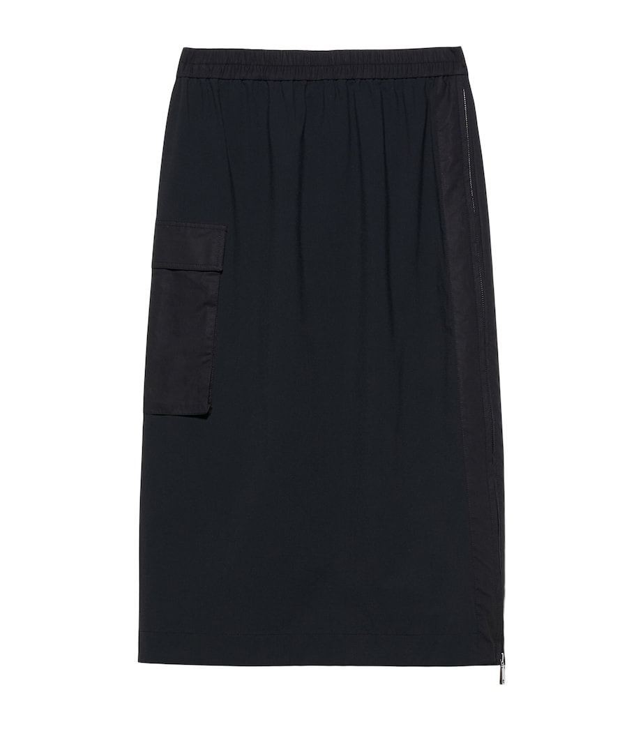 MAX&Co. Womens Technical Jersey Midi Skirt Black Image 1