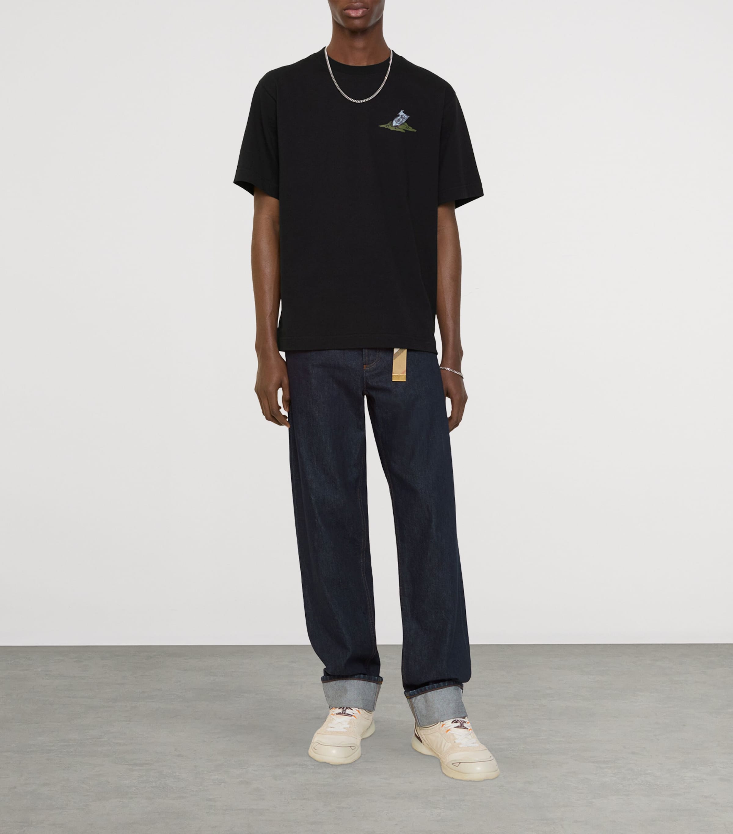 Selvedge Denim Turn-Up Straight Jeans DARK INDIGO Image 2