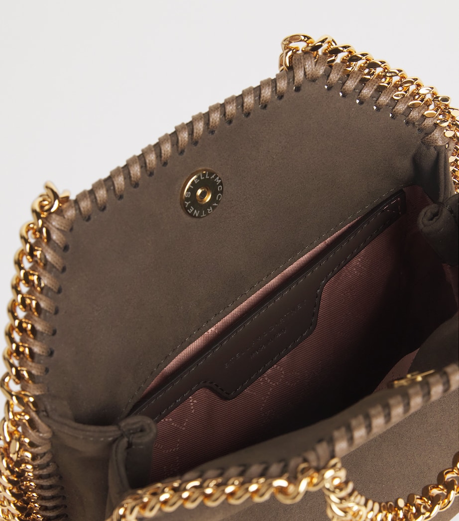 Tiny Faux Suede Fallabella Tote Bag 2017 MOKA Image 4