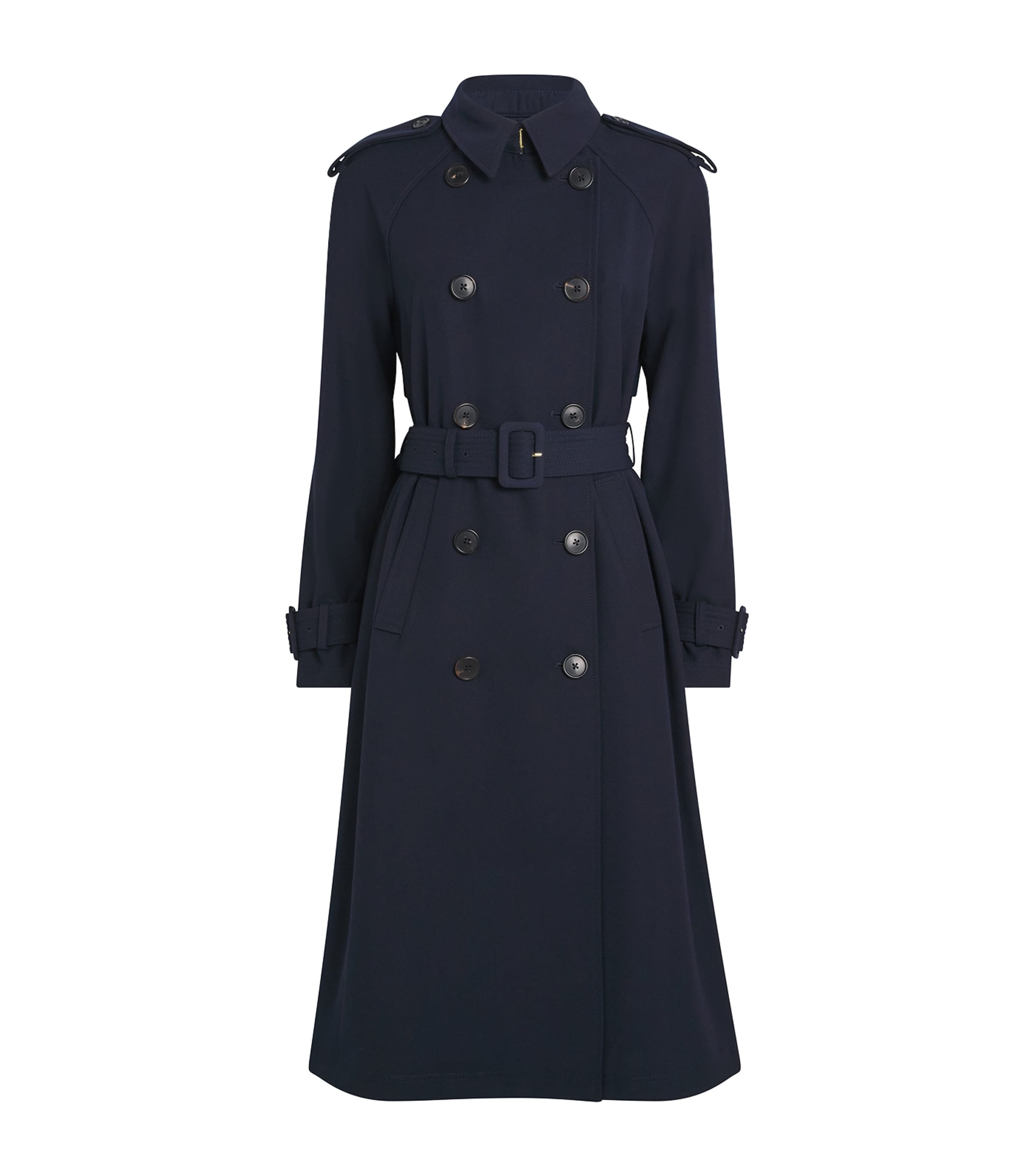 Veronica Beard Conneley Dickey Double-breasted Belted Trench Coat In Blue