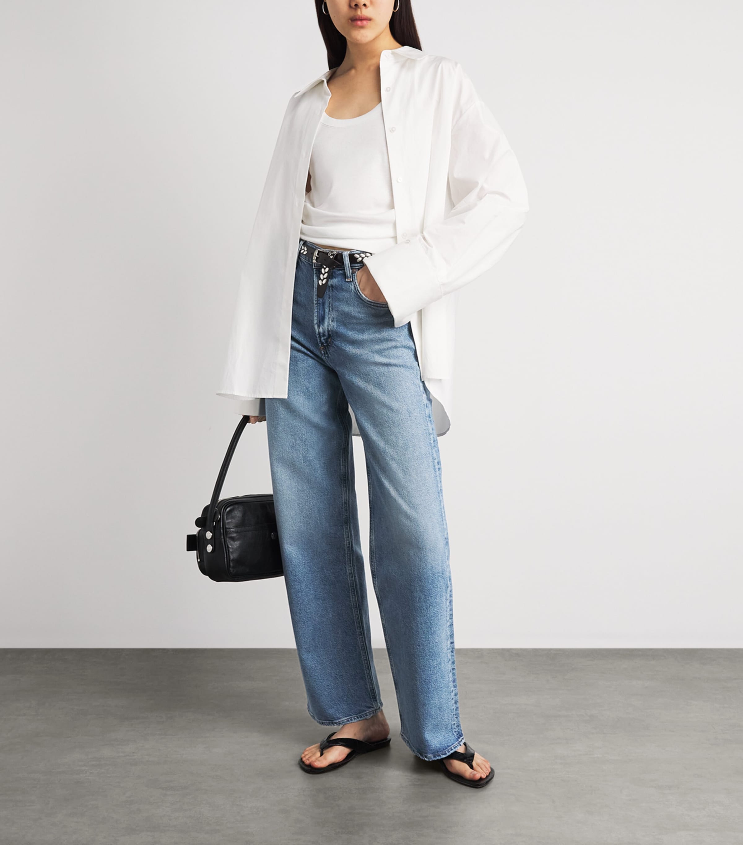 AGOLDE Womens Ren Wide-Leg Jeans Mesr Measure Image 2