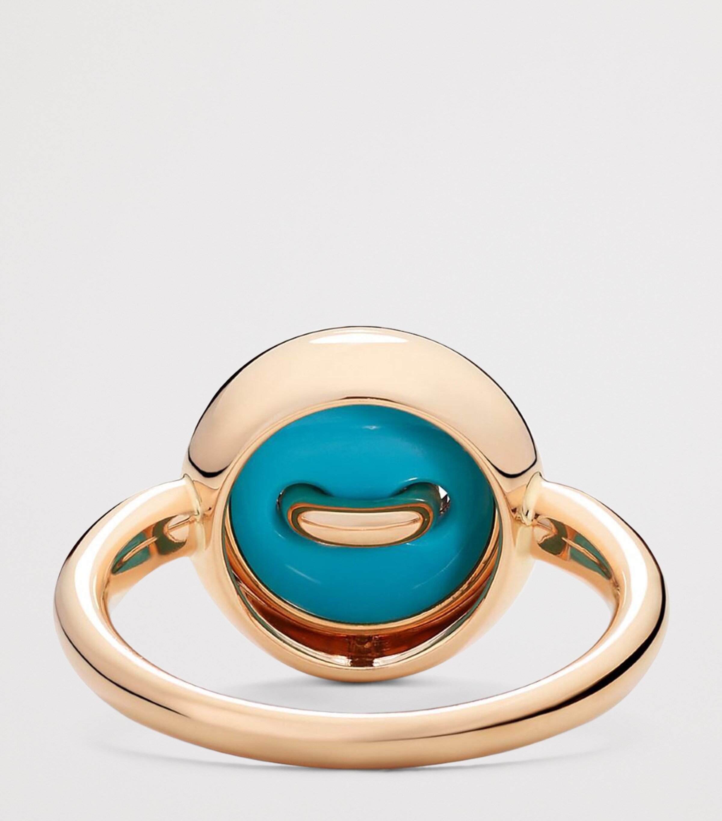 Rose Gold, Diamond, Malachite and Mother-of-Pearl Pom Pom Dot Ring BMPMY Image 7