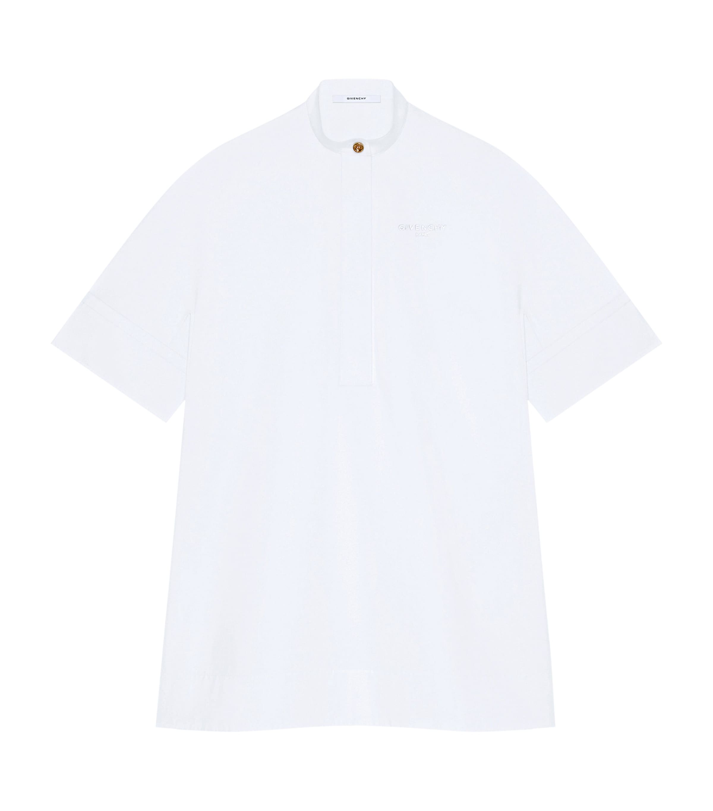 Givenchy Womens Stand-Collar Mini Shirt Dress White Image 1