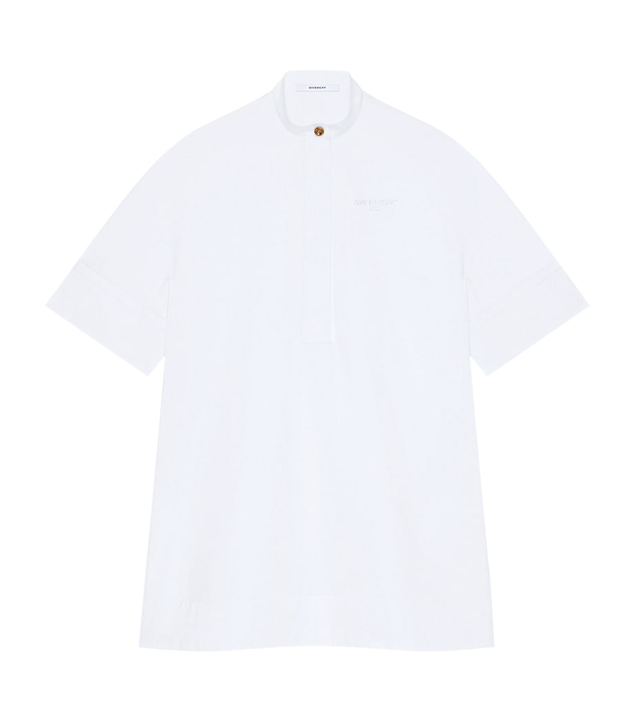 Givenchy Womens Stand-Collar Mini Shirt Dress White Image 1