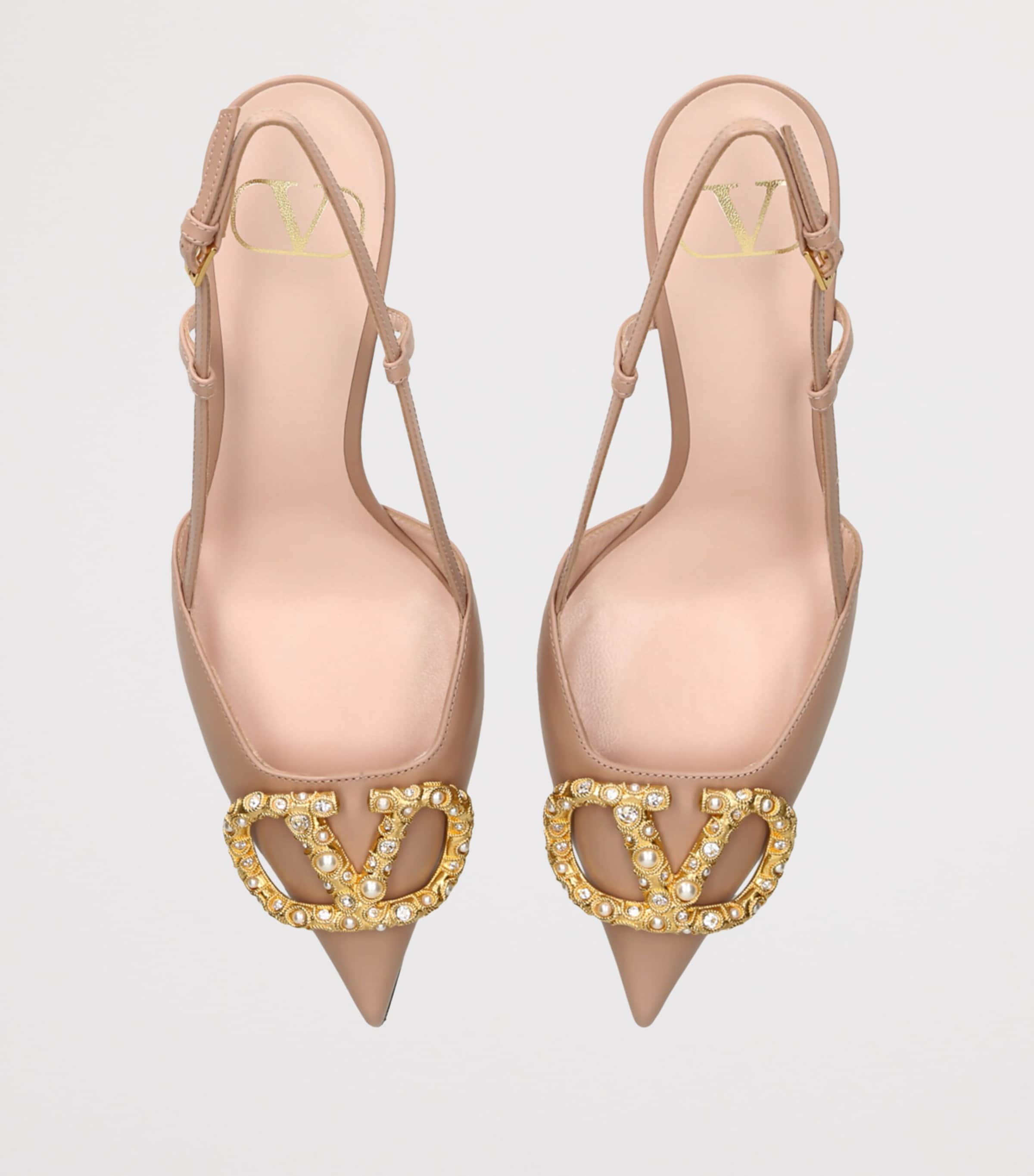 Leather VLogo Slingback Pumps 80 PINK Image 4