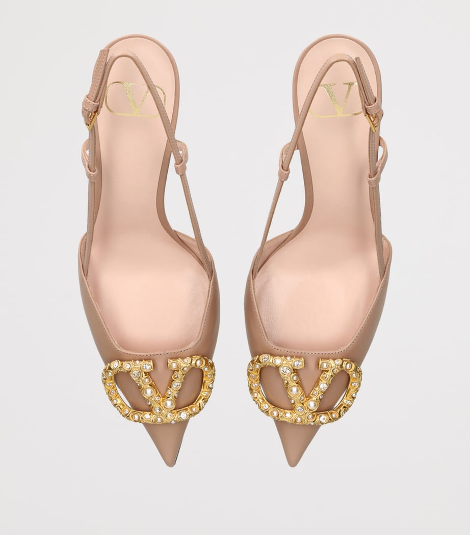 Leather VLogo Slingback Pumps 80 PINK Image 4