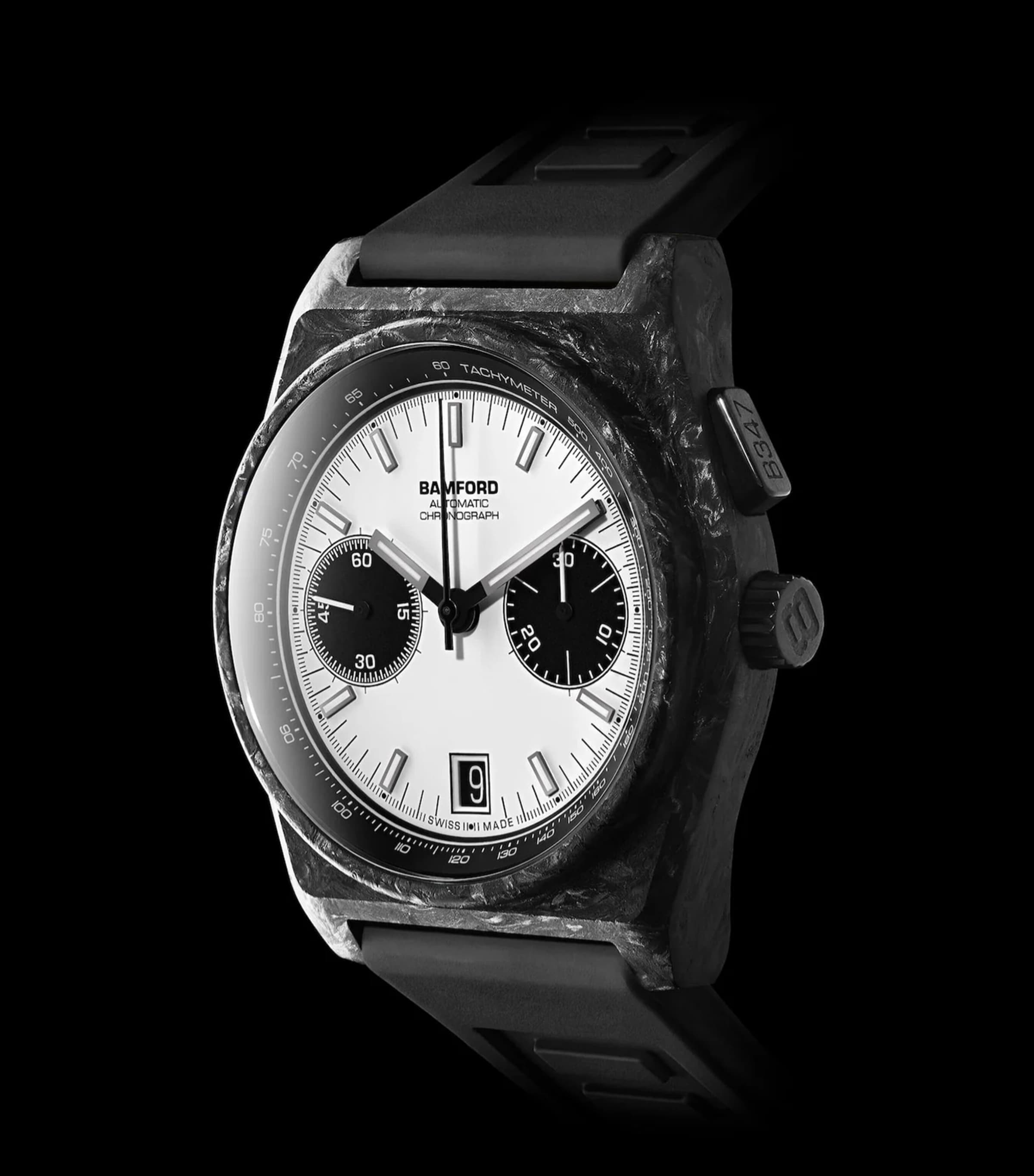 Forged Carbon B347 Watch 41.5mm WHITE Image 2