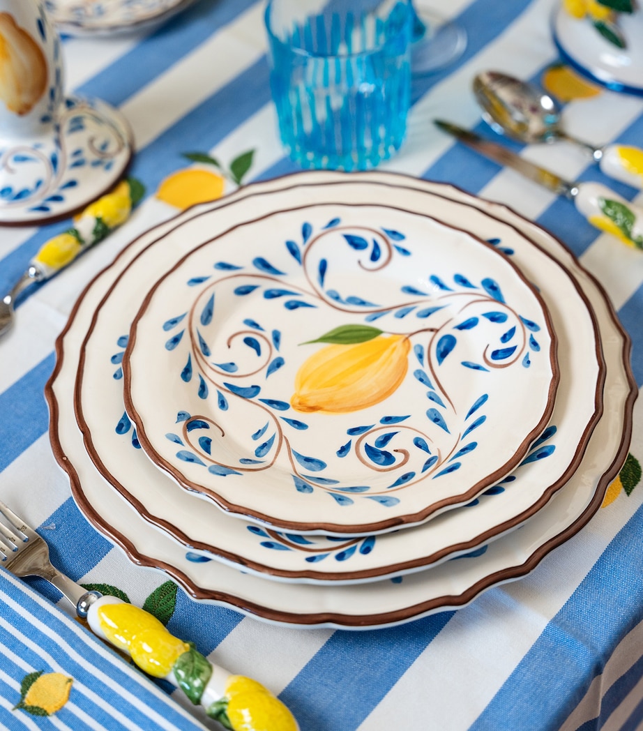 Les-Ottomans Ceramic Positano Lemons Plate (27cm) Blue Image 2