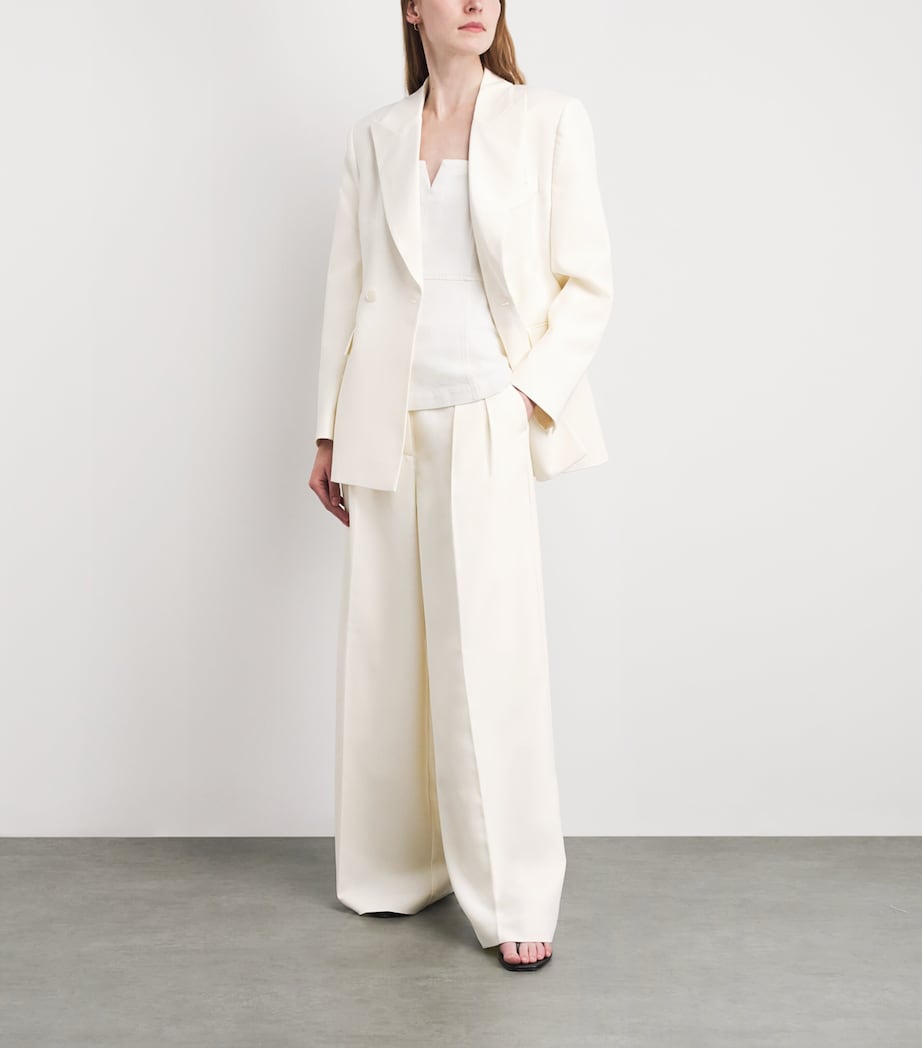 ANINE BING Womens Lou Wide-Leg Trousers Ecru Image 2