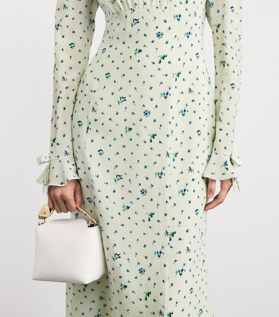 Alessandra Rich Womens Silk Open-Back Maxi Dress Aqua Blue Image 5