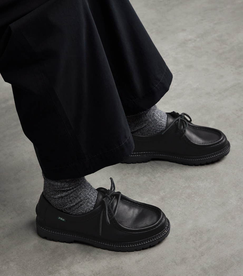 Oiled Leather Moc-Toe Jett Shoes 001 BLACK Image 6