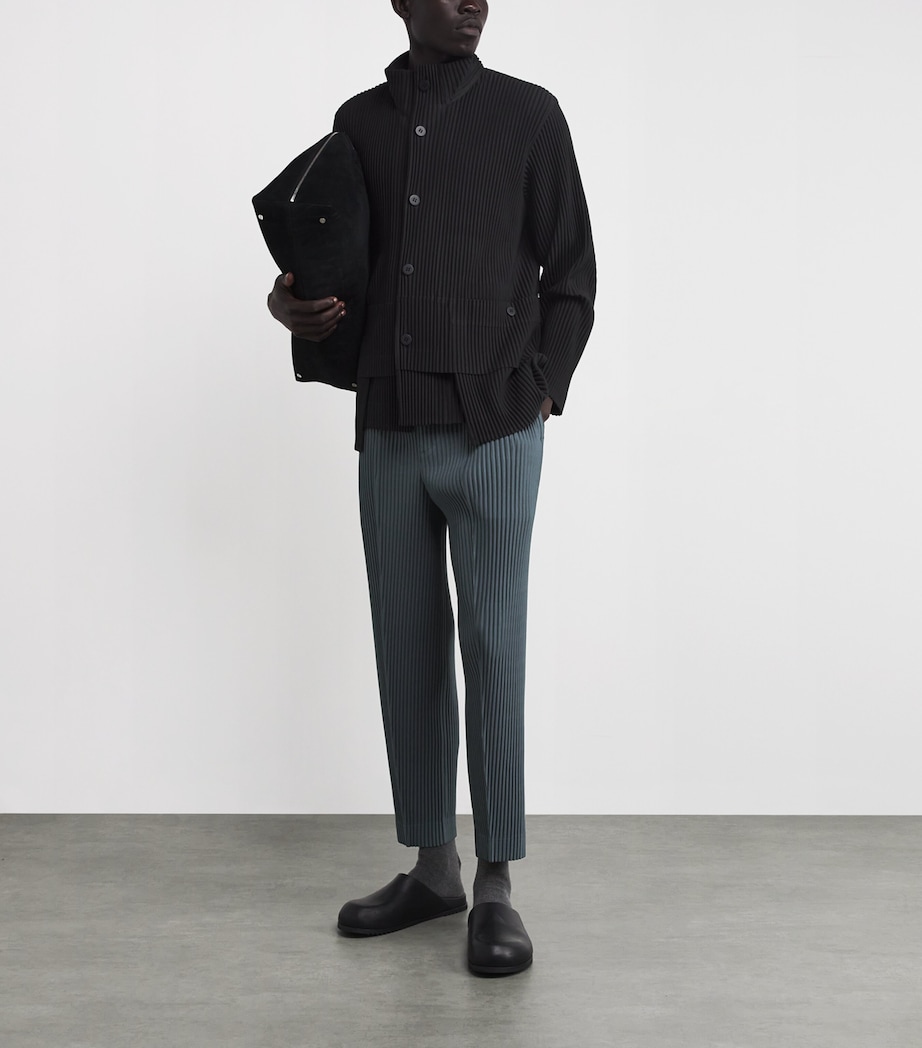 Pleated Compleat Straight Trousers 74-CHERT BLUE Image 2