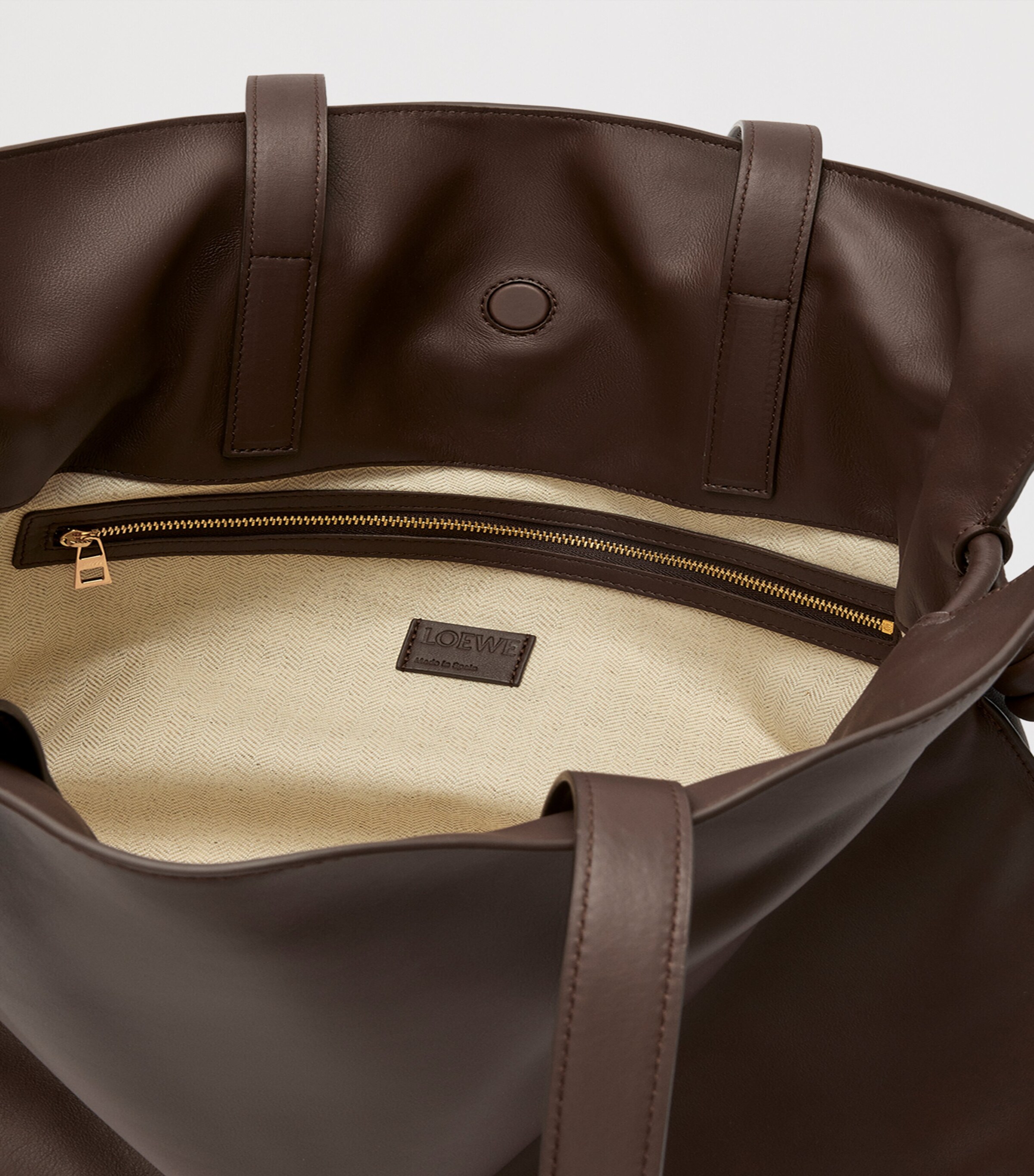 Large Leather Flamenco Purse CHOCOLATE Image 5