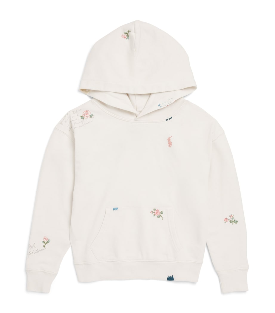 Ralph Lauren Kids Cotton Embroidered Hoodie (2-6 Years) Deckwash White Image 1