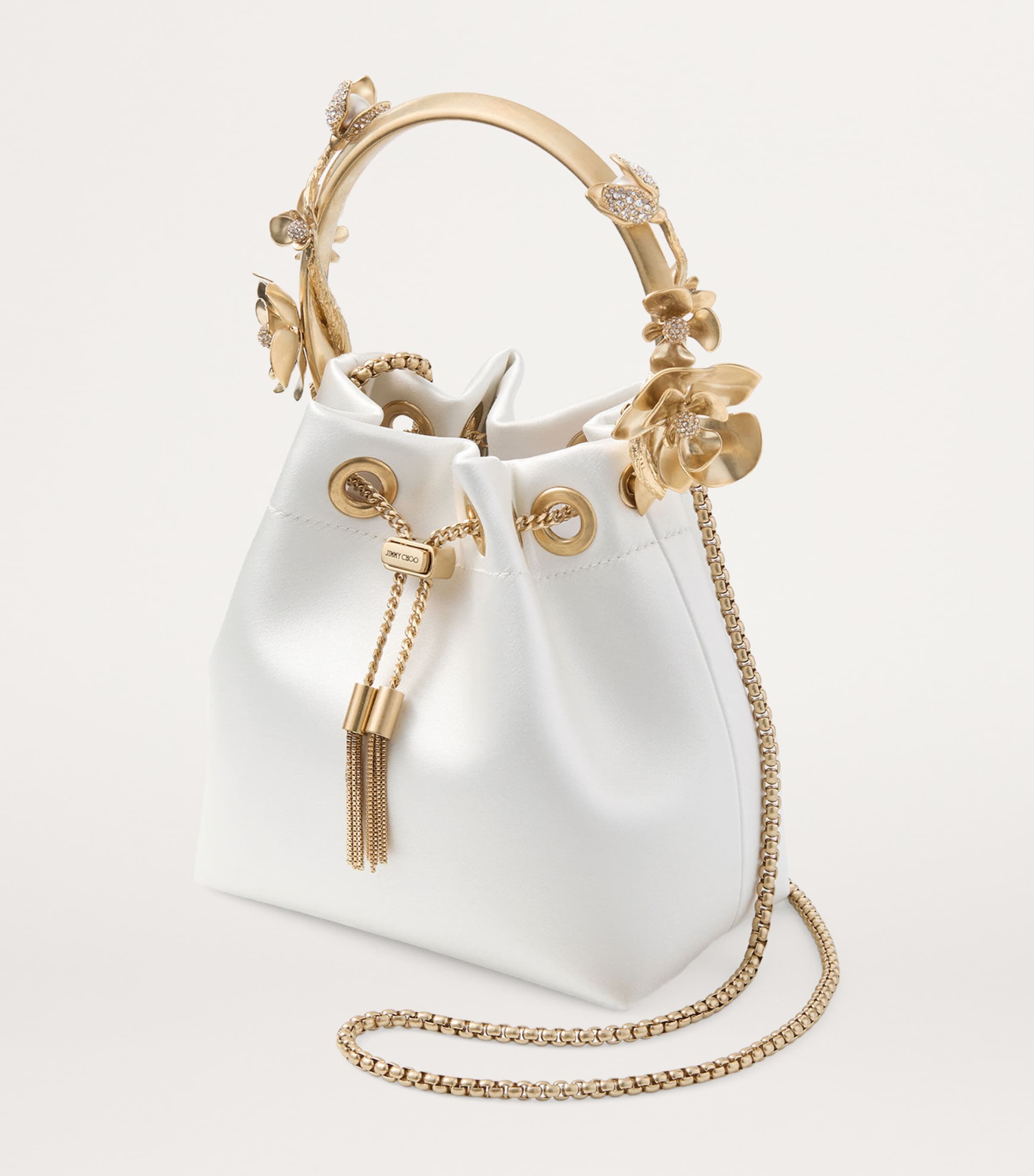 Bon Bon Satin Top-Handle Bag IVORY/GOLD Image 3