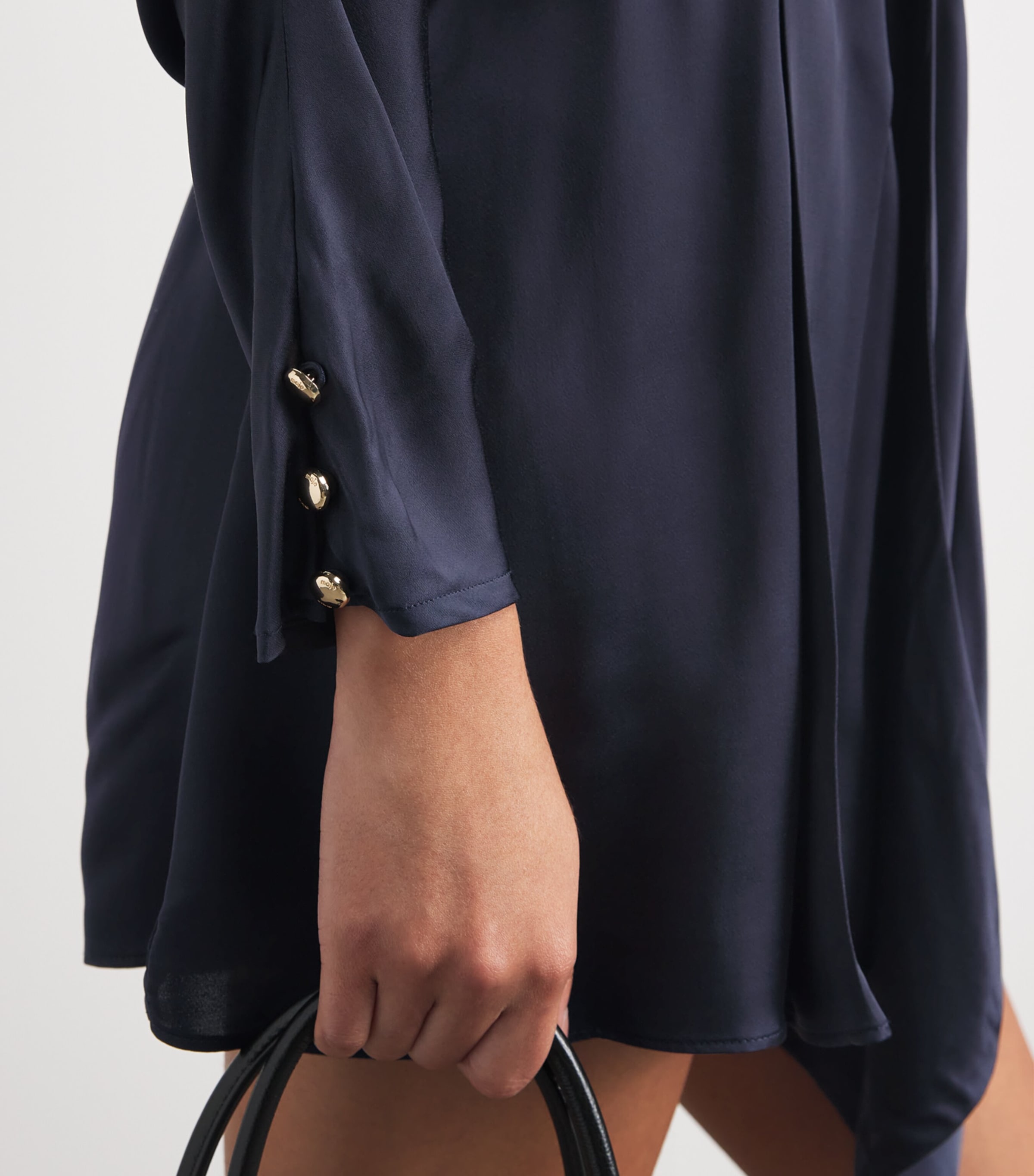 Maje Womens Satin Mini Dress Navy Image 5