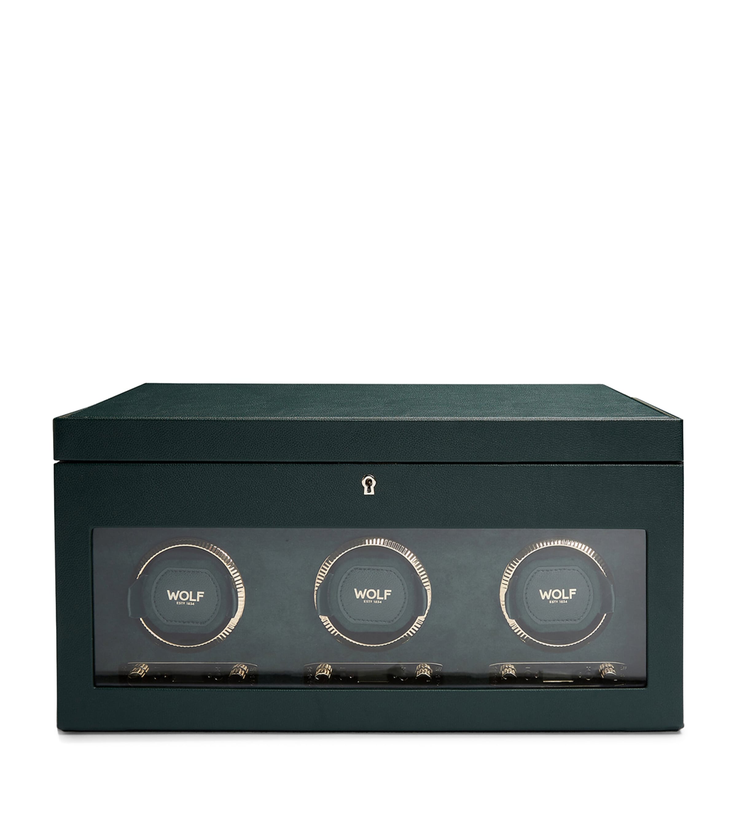 Vegan Leather Triple Watch Winder GREEN Image 1