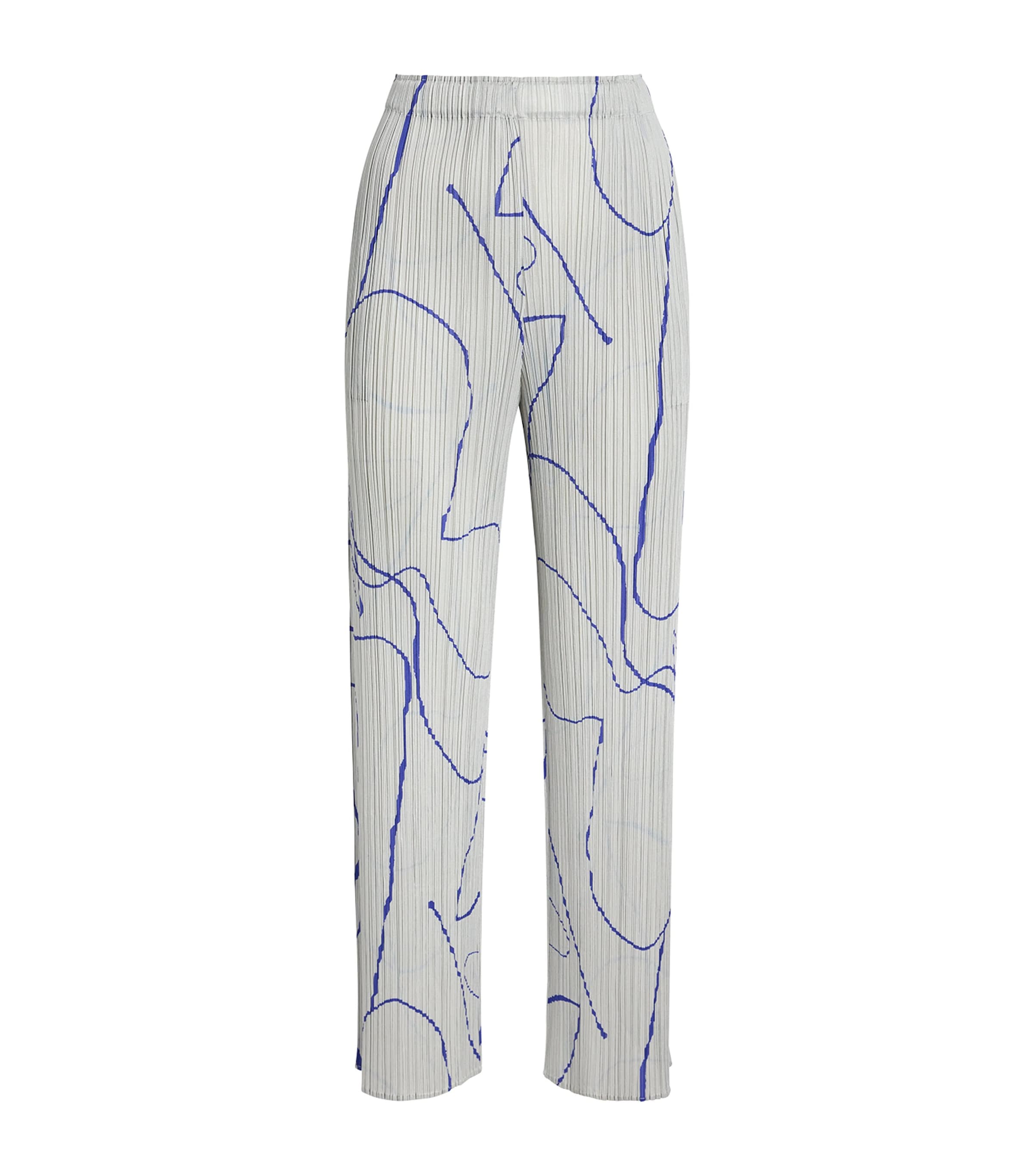 Issey Miyake Printed Pause Trousers In Gray