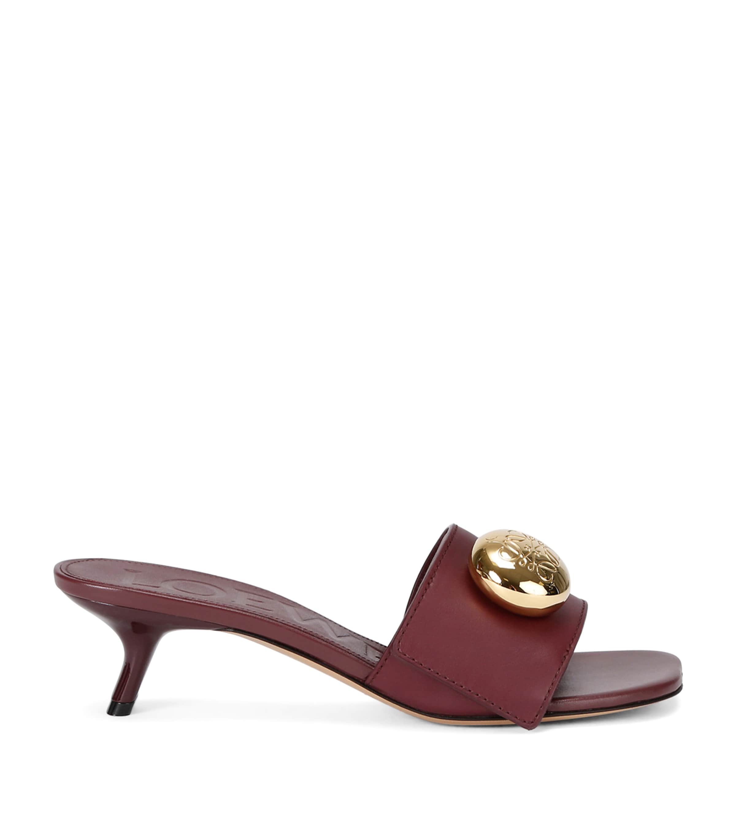 Loewe 45mm Pebble-embellished Leather Sandals In Brown