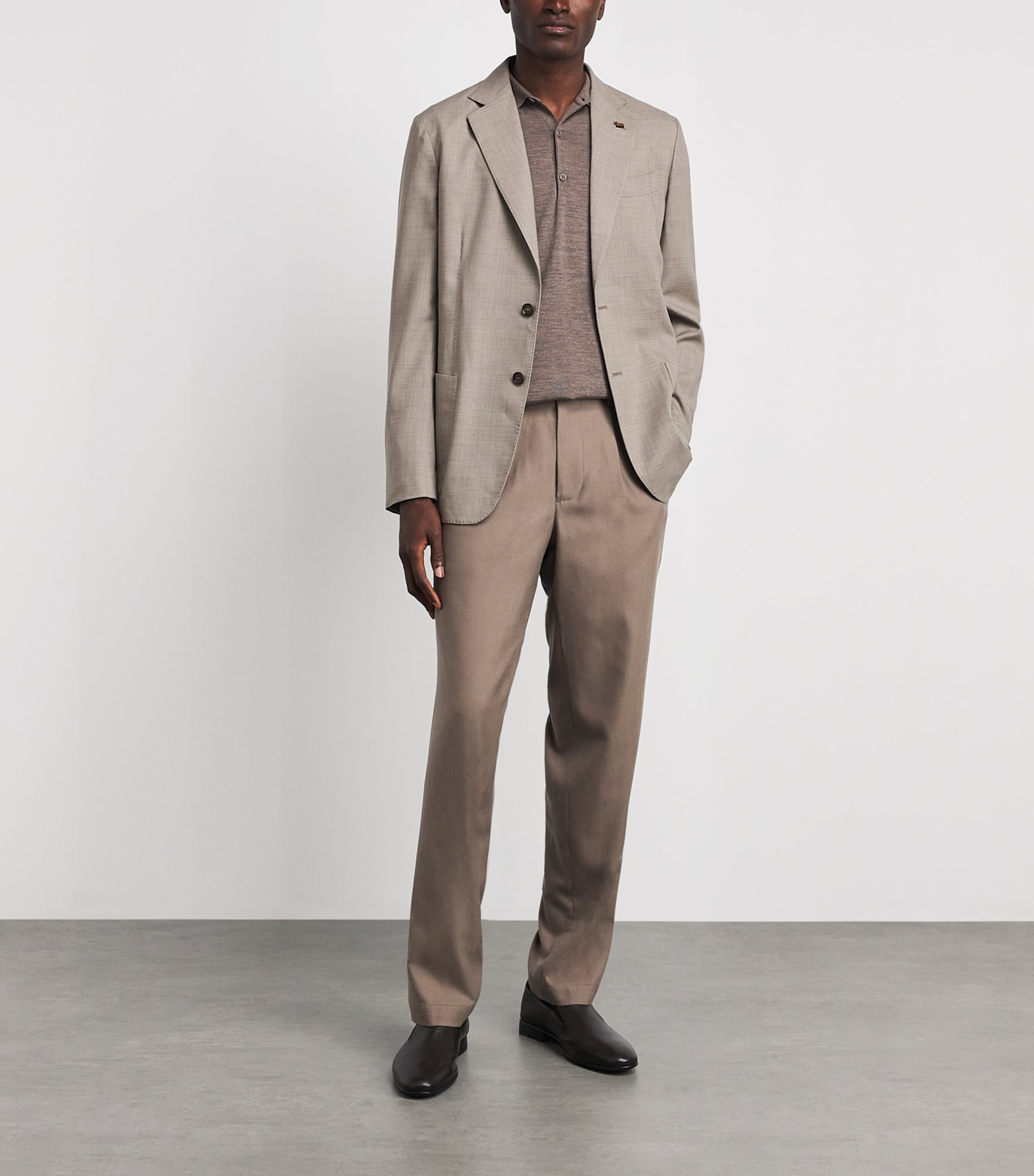 Colombo Mens Cashmere 4.0 Robert Blazer Beige Melange Image 2