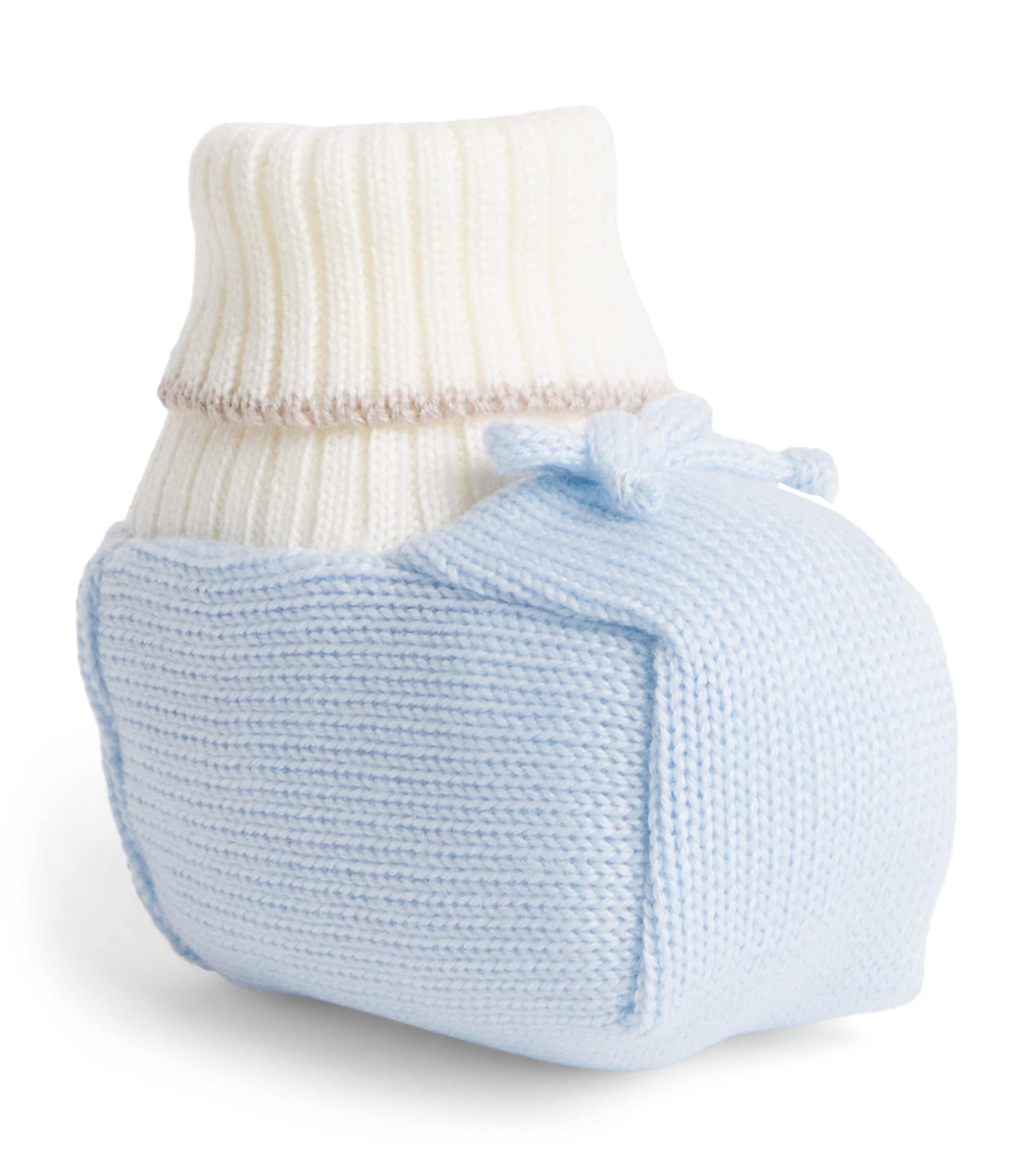 Bimbalo Wool Bow Booties Off White/blue Image 1