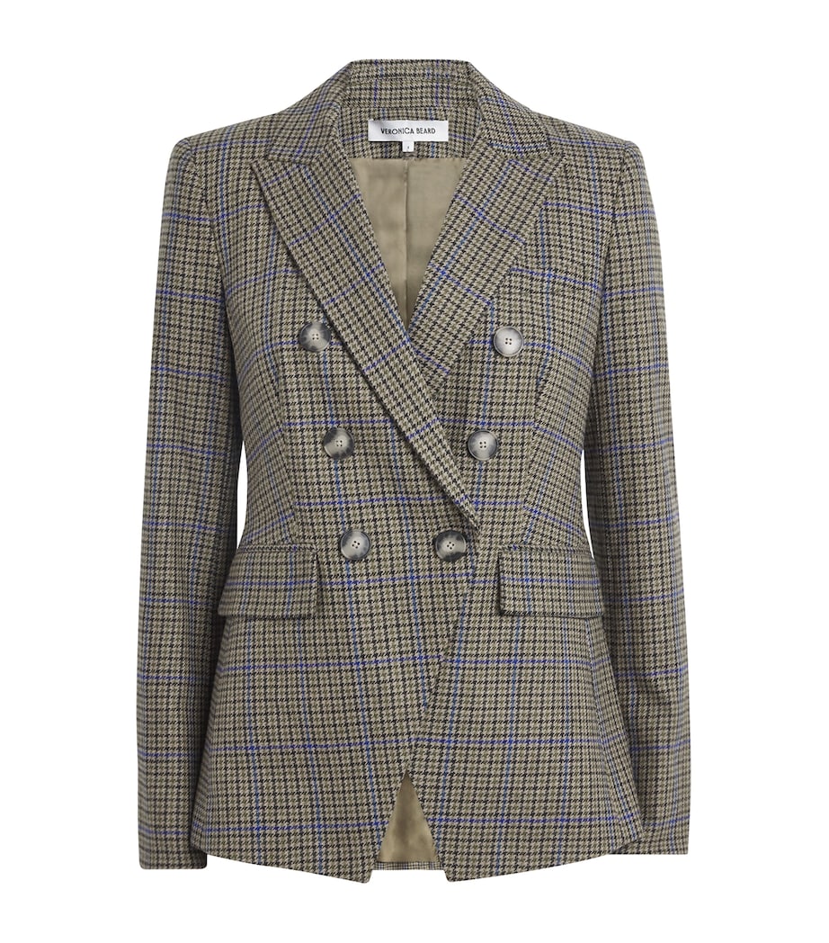 Wool-Blend Houndstooth Dickey Blazer MOSS MULTI Image 1